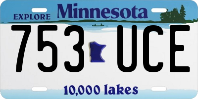 MN license plate 753UCE