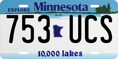 MN license plate 753UCS