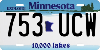 MN license plate 753UCW