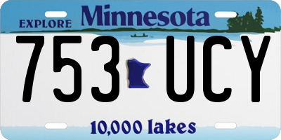 MN license plate 753UCY