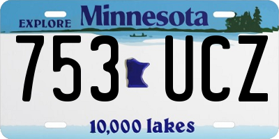 MN license plate 753UCZ