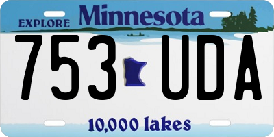 MN license plate 753UDA