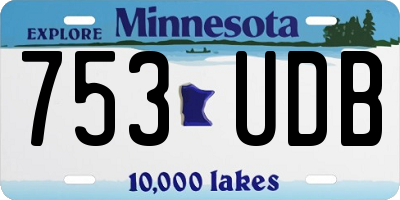 MN license plate 753UDB
