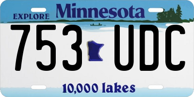 MN license plate 753UDC
