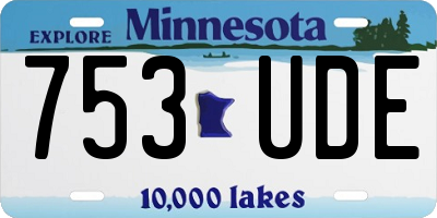 MN license plate 753UDE