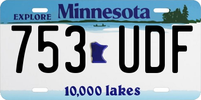 MN license plate 753UDF