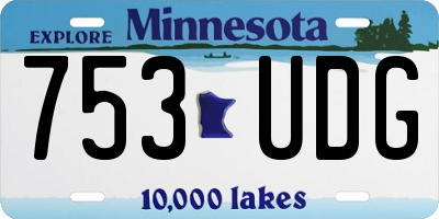 MN license plate 753UDG