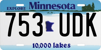 MN license plate 753UDK