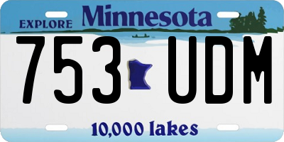 MN license plate 753UDM