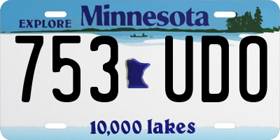 MN license plate 753UDO