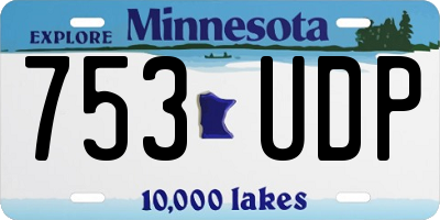 MN license plate 753UDP