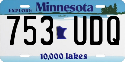 MN license plate 753UDQ