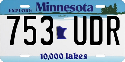 MN license plate 753UDR