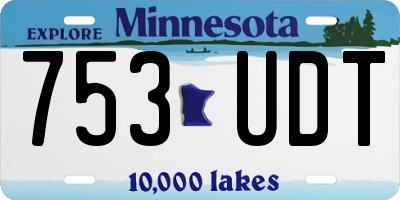 MN license plate 753UDT