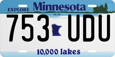 MN license plate 753UDU