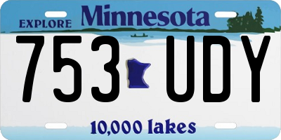 MN license plate 753UDY