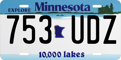 MN license plate 753UDZ