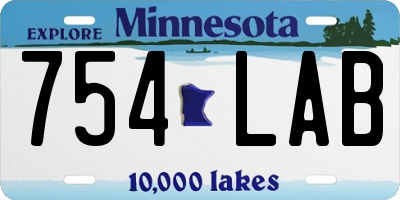 MN license plate 754LAB