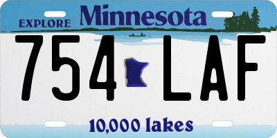 MN license plate 754LAF