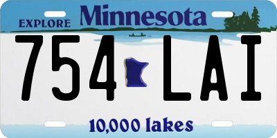 MN license plate 754LAI