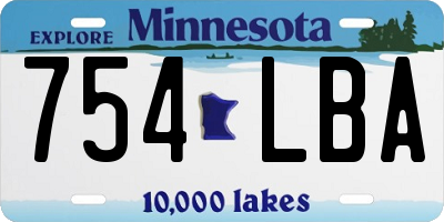 MN license plate 754LBA