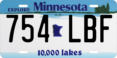 MN license plate 754LBF