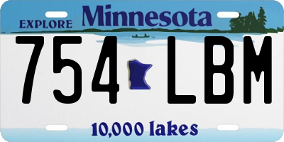 MN license plate 754LBM