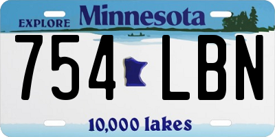 MN license plate 754LBN