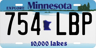 MN license plate 754LBP