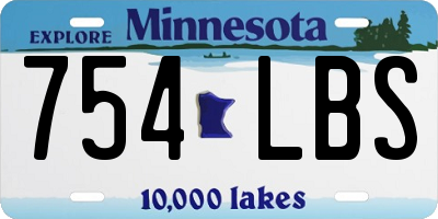 MN license plate 754LBS