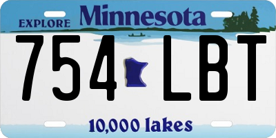 MN license plate 754LBT