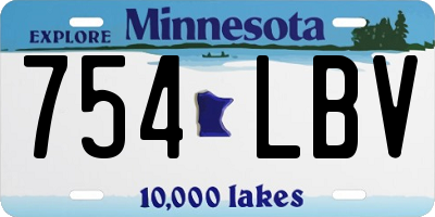 MN license plate 754LBV