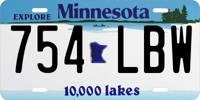 MN license plate 754LBW