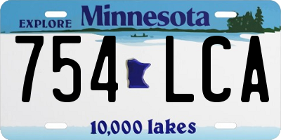 MN license plate 754LCA