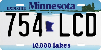 MN license plate 754LCD