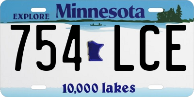 MN license plate 754LCE