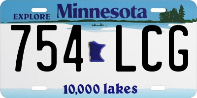 MN license plate 754LCG