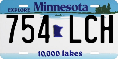 MN license plate 754LCH