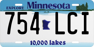 MN license plate 754LCI