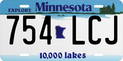 MN license plate 754LCJ