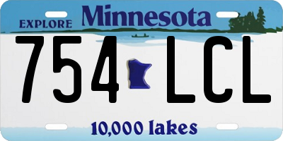 MN license plate 754LCL
