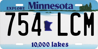 MN license plate 754LCM