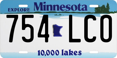 MN license plate 754LCO
