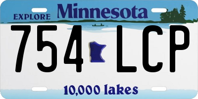 MN license plate 754LCP