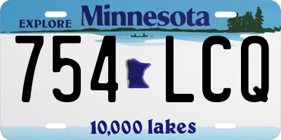 MN license plate 754LCQ