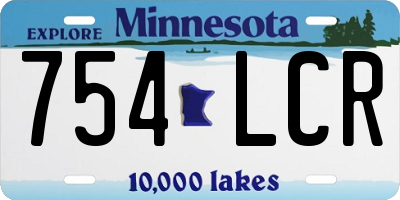 MN license plate 754LCR