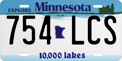 MN license plate 754LCS