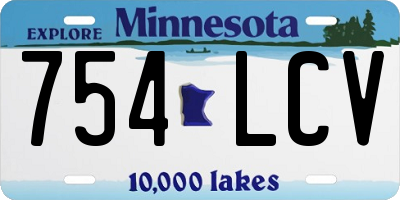 MN license plate 754LCV