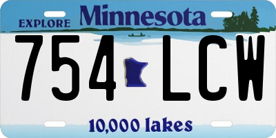MN license plate 754LCW
