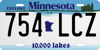 MN license plate 754LCZ